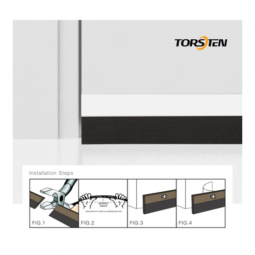 TORSTEN เส้นกันแมลงอะลูมิเนียม แถบพีวีซี รุ่น KZT091-WH1 100ซม. สีขาว