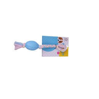 DUDUPETS ของเล่นสัตว์เลี้ยงแบบเชือกและยางกัด รุ่น BITE ขนาด 37 ซม. สีฟ้า