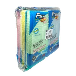 Poly-Brite Ultra ฟองน้ำหุ้มตาข่ายคุณภาพสูง ทรงยาว (แพ็ค 6ชิ้น) สีเหลือง