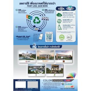 Beger สีน้ำผสมรองพื้นในตัว เบเยอร์คูล 2in1 ภายนอก ด้าน 2.5GL เบส A