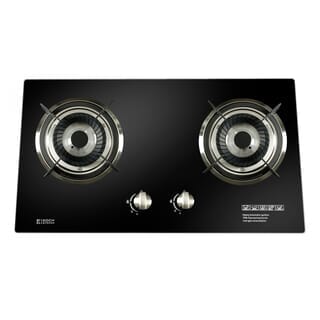 KOCH KITCHEN เตาแก๊สแบบฝังหน้ากระจก 2 หัวเตา NICASIO K-02 สีดำ