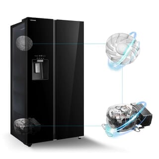 TOSHIBA ตู้เย็นSBS 20.0 คิว GR-RS755WIA-PGTH(22) กระจกดำ