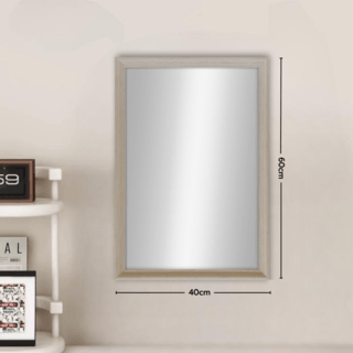 Nice กระจกมีกรอบทรงเหลี่ยม (PS) รุ่น มิเอะ ขนาด 40x60 ซม. สีขาว 