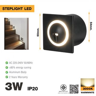 EILON โคมติดขั้นบันได 3W แสงวอร์ม รุ่นLC-5801F /BK สีดำ