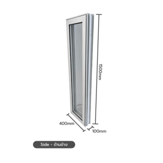 WELLINGTAN (vista) หน้าต่างอะลูมิเนียม บานเปิด  C P-PKC0415 40x150ซม. สีขาว พร้อมมุ้ง