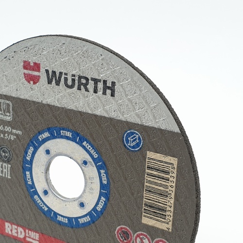 แผ่นตัดเหล็ก Wurth 4นิ้ว  แบบเรียบ 100x2.0x16  (Red Line)