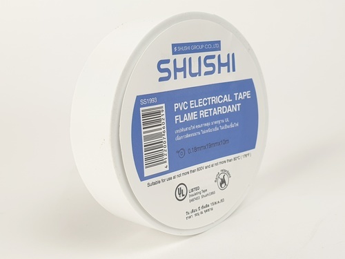 SHUSHI เทปพันสายไฟทั่วไป ¾” 0.18mm ยาว 10m รุ่น SS1993-102 white