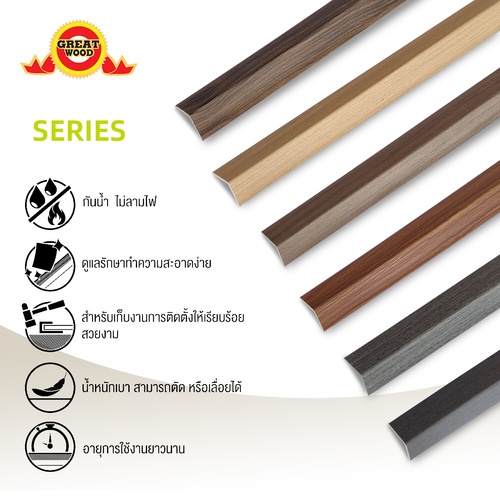 GREAT WOOD ตัวจบครอบฉาก รุ่น CLYT-25 ขนาด2.5*290*2.5 ซม. สี Yellow Tech