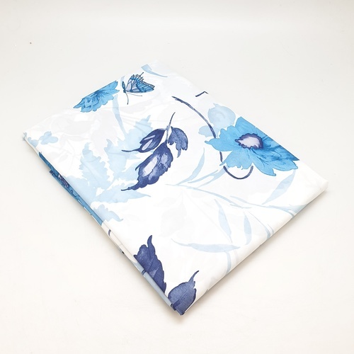 Primo ม่านห้องน้ำโพลีเอสเตอร์ ลายใบไม้ รุ่น HST0405 ขนาด 180x180 ซม. สีฟ้า