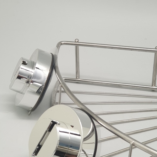 ชั้นวางของเข้ามุมสเตนเลส แบบดูดติดผนัง รุ่น ZXYC005 ขนาด 22 x 22 x 5 cm.