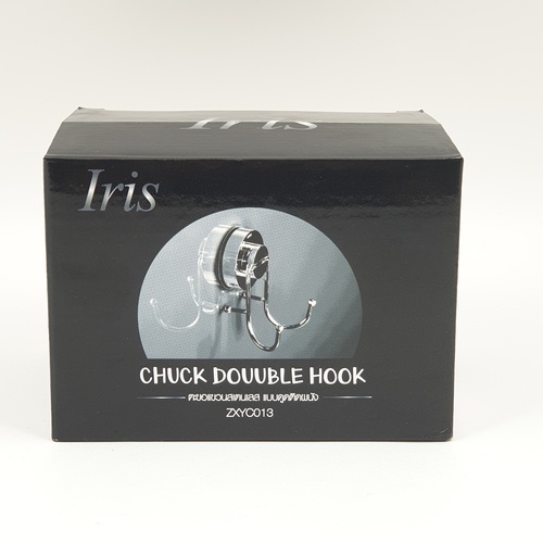 Iris ขอแขวนผ้าสแตนเลสคู่ติดผนังแบบสูญญากาศ รุ่น ZXYC013 ขนาด 3 x 9 x 12 ซม. สีโครเมี่ยม