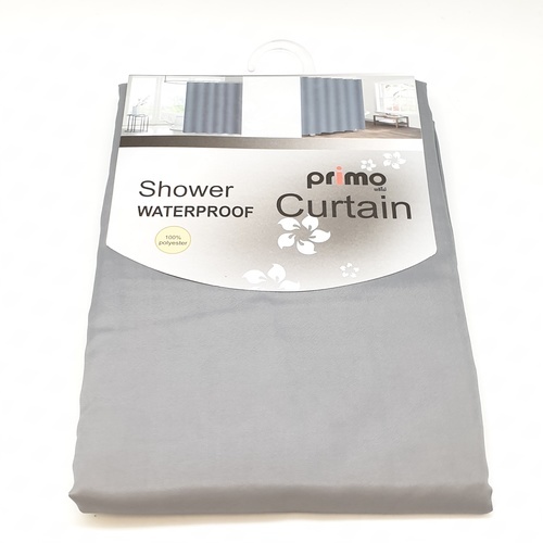 Primo ม่านห้องน้ำโพลีเอสเตอร์ รุ่น DDF010-GY ขนาด 180x180 ซม. สีเทา