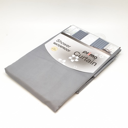 Primo ม่านห้องน้ำโพลีเอสเตอร์ รุ่น DDF010-GY ขนาด 180x180 ซม. สีเทา