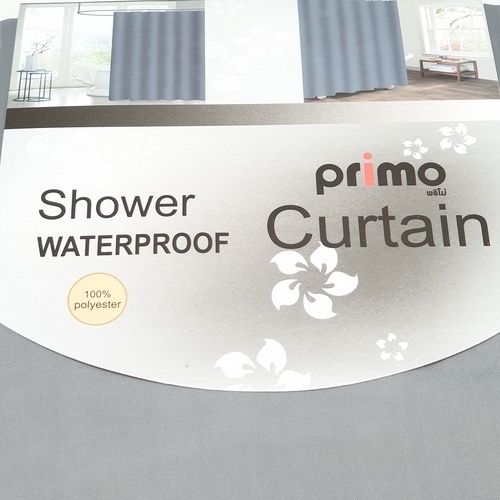 Primo ม่านห้องน้ำโพลีเอสเตอร์ รุ่น DDF010-GY ขนาด 180x180 ซม. สีเทา