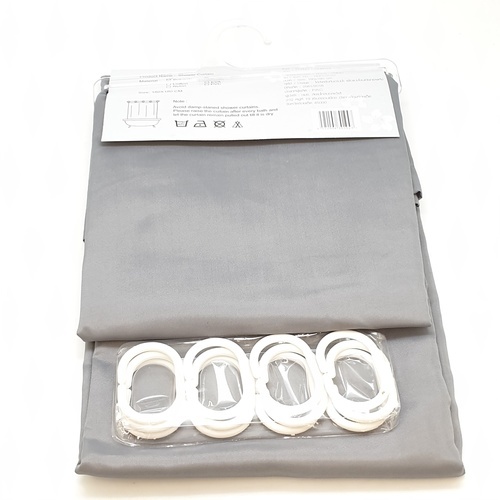 Primo ม่านห้องน้ำโพลีเอสเตอร์ รุ่น DDF010-GY ขนาด 180x180 ซม. สีเทา