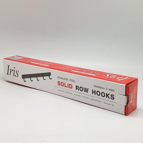 Iris ขอแขวนผ้าสแตนเลส 5 ขอ รุ่น SF-15   สีดำ