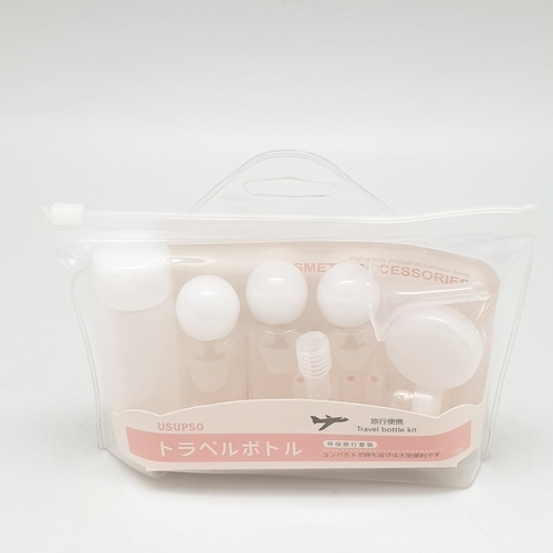USUPSO ชุดขวดเปล่าสำหรับเดินทาง 9 ชิ้น/ชุด สีขาว
