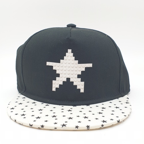 USUPSO หมวกปีกแบนเด็กลายดาว - สีดำ