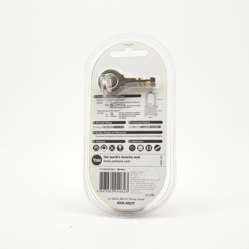 YALE กุญแจคล้องทองเหลือง ขนาด 45 มม.ห่วงยาว รุ่น Y117D/45/152/1 สีทองเหลือง