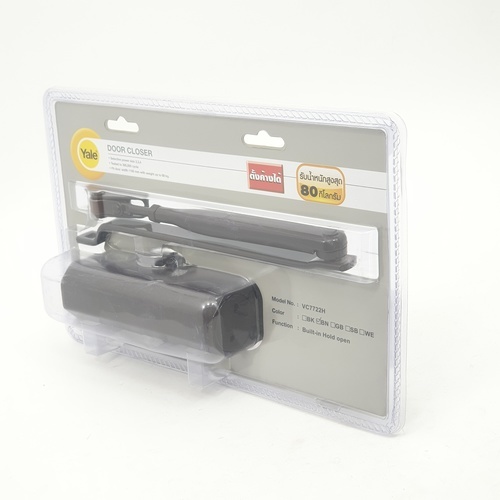 YALE โช๊คอัพประตูระบบตั้งค้างได้ รับน้ำหนัก 40-80 กก.รุ่น VC7722H-BN สีน้ำตาล