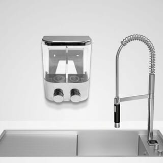 Primo ที่กดสบู่เหลว 2 ช่อง ความจุ 500x2 มล. รุ่น SD60 ขนาด 8.5x14.5x22ซม. สีโครม