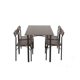 DELICATO ชุดโต๊ะอาหาร 4 ที่นั่ง รุ่น DARKCHOC โต๊ะ : 70x110x75.5 ซม. เก้าอี้ : 43.5x42x77.5 ซม. สีน้ำตาลเข้ม
