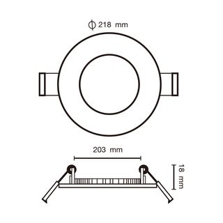 V.E.G.lighting ดาวน์ไลท์ LED แบบฝังหน้ากลม 8 นิ้ว 18W รุ่นTP-CDW-18DL-4V แสงเดย์ไลท์ (แพ็ก 4 ชิ้น)