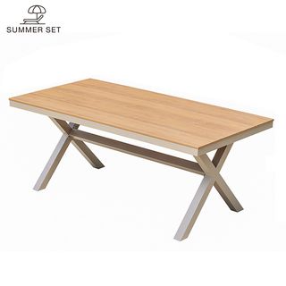 SUMMER SET โต๊ะสนามอลูมิเนียม รุ่น SORRENTO-180 ขนาด 90x180x75 ซม.สีไม้โอ๊ค