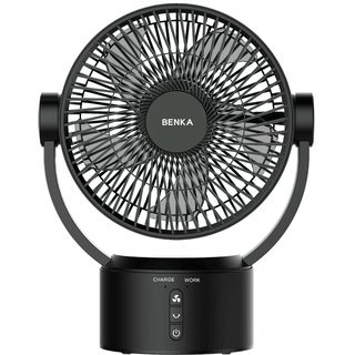 BENKA พัดลมตั้งโต๊ะชาร์จไฟแบบพกพา ขนาด 9 นิ้ว รุ่น KN-L2829 สีดำ