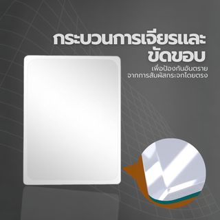 Nice กระจกเงาไม่มีกรอบ ทรงเหลี่ยม รุ่น JLLS012 ขนาด 45x60ซม. สีใส
