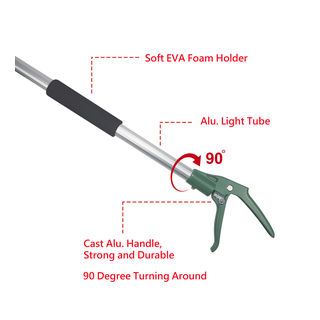 TreeO กรรไกรตัดกิ่งอะลูมิเนียม พร้อมใบเลื่อย ปรับระดับได้ ยาว1.3-2.2 ม. รุ่นFP2503 สีเขียวเงิน
