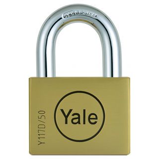 YALE กุญแจคล้องทองเหลือง ขนาด 50 มม.ห่วงสั้น รุ่น Y117D/50/127/1 สีทองเหลือง