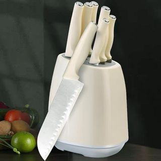 KOSCH ชุดมีดพร้อมที่เสียบ (7 ชิ้น/ชุด) LUMA สีครีม