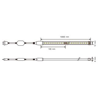 EILON ชุดไฟแอลอีดีเส้นริบบิ้น 2835/120LED 6*12mm 85W 220V warmwhite รุ่น TP-STL220V-WW10M ยาว 10M