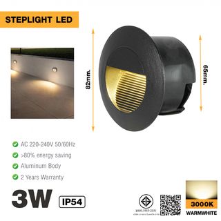 EILON โคมติดขั้นบันได 3W แสงวอร์ม รุ่นTL-707/BK สีดำ