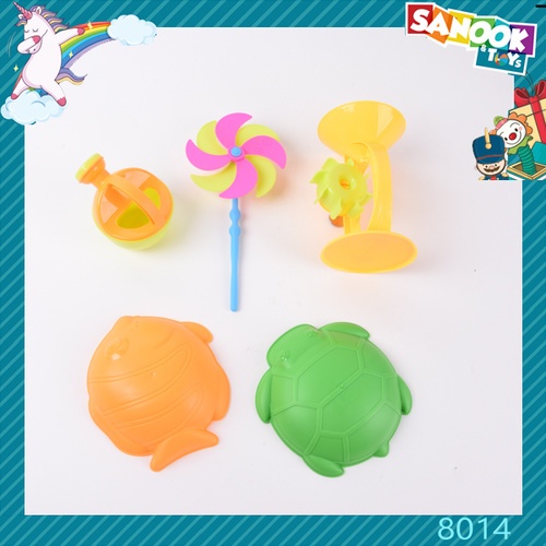TOYS ของเล่นชุดถังตักทรายพร้อมอุปกรณ์ 8ชิ้น#8014 ขนาด 23x57 ซม.