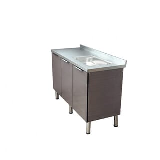 CLOSE ตู้ซิงค์หน้าบานไฮกลอสปิดผิว ขนาด 120×50×85 ซม. S-120 CALISTA สีไม้ธรรมชาติ (1/3)