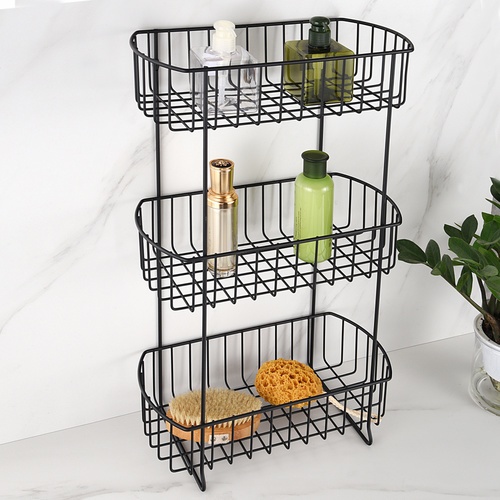 Iris ตะแกรงชั้นวางของอเนกประสงค์ 3 ชั้น รุ่น แมมบา PQS-TQ-219 ขนาด 34x17x57 ซม. สีดำ