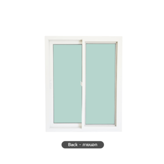 WELLINGTAN (VERTA) หน้าต่างไวนิลบานเลื่อน SS GW001 ขนาด 120x150ซม. สีขาว พร้อมมุ้ง