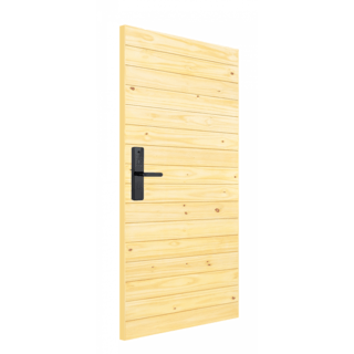 D2D ประตูไม้สน( Pine) บานทึบทำร่อง Eco Pine-801 80x200ซม.