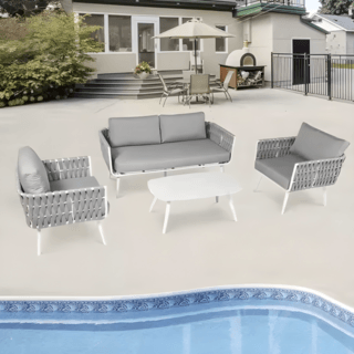 SUMMER SETเก้าอี้ outdoor อลูมิเนียม Lipe ขนาด 78x72x69 ซม. สีเทาอ่อน