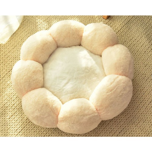 DUDUPETS เบาะนอนสัตว์เลี้ยงกลม รุ่น LOVELY-L ขนาด 60x60x18ซม.  สีเบจ