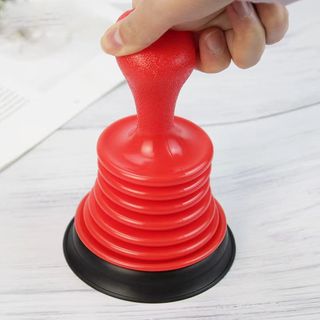 ICLEAN ปั๊มอ่างล้างหน้า PVC รุ่น M8019 ขนาด 11x11x18 ซม. สีแดง