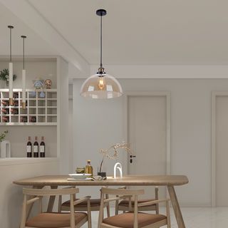 EILON โคมไฟห้อยกระจก ทรงสามเหลี่ยม สไตล์ Loft รุ่น GYFDD-7514 สีใส