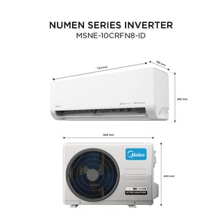 MIDEA เครื่องปรับอากาศ Inverter Numen ขนาด 9000 BTU รุ่น MSNE-10CRFN8-ID สีขาว