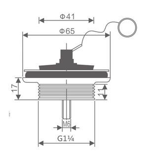 Iris สะดืออ่างล้างหน้าแบบสายโซ่ 2 ตอน รุ่น SSZX-CH สีโครม