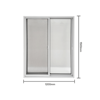WELLINGTAN (vista) หน้าต่างอะลูมิเนียม บานเลื่อน SS P-TLC1215 120x150ซม. สีขาว พร้อมมุ้ง