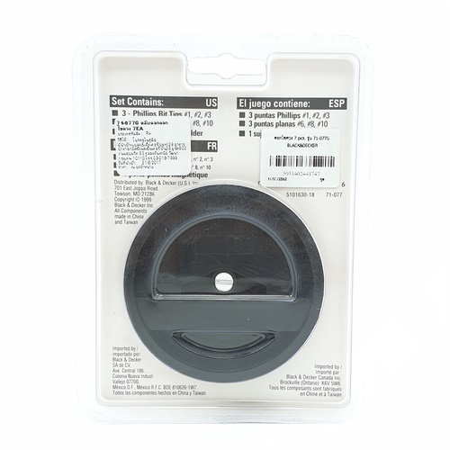 ดอกไขควง 7 pcs. รุ่น 71-077G BLACK+DECKER
