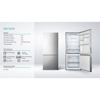 HISENSE ตู้เย็น 2 ประตู ขนาด 14.7 คิว รุ่น RB556N4TGN สีเงิน