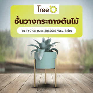 DELICATO ชั้นวางกระถางต้นไม้ รุ่น TY01GN  ขนาด 20x20x37.5ซม. สีเขียว